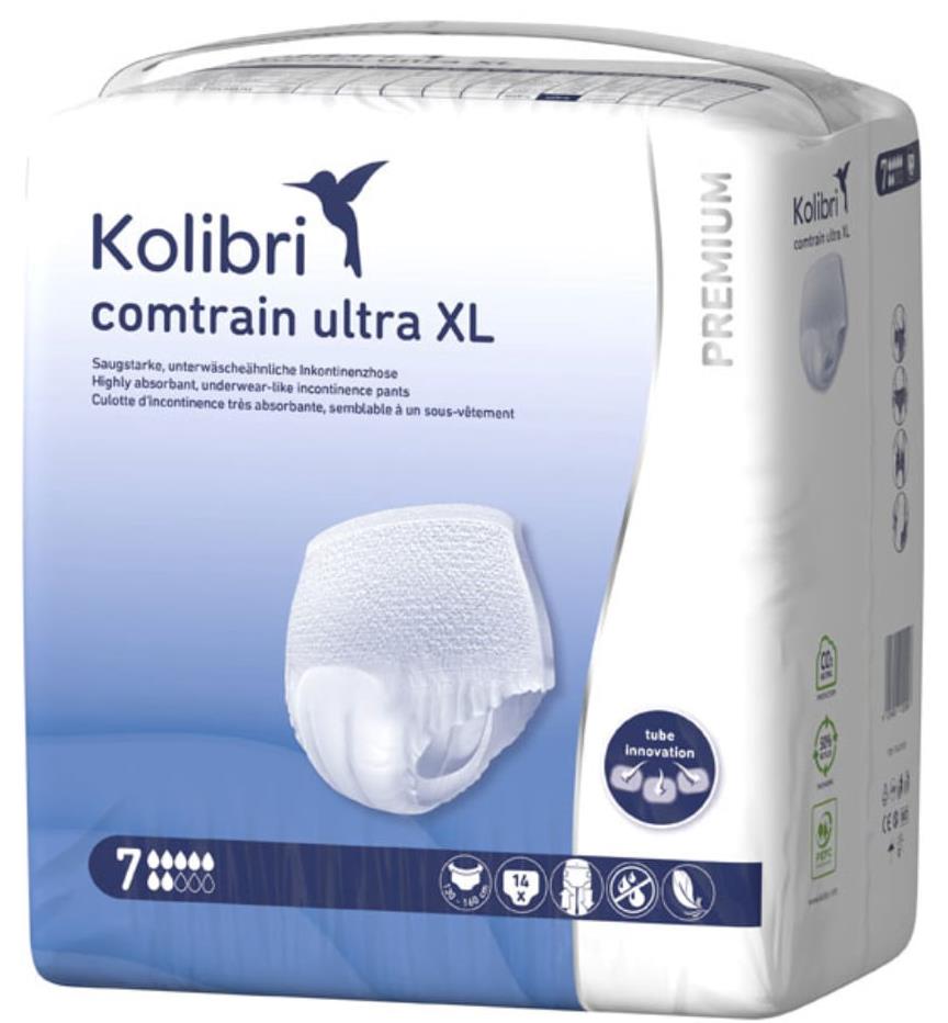 Kolibri Premium Comtrain Ultra Adult Pull-Up Incontinence Pants, XL, 130 x 160 cm, 7 Drops, 14 pcs