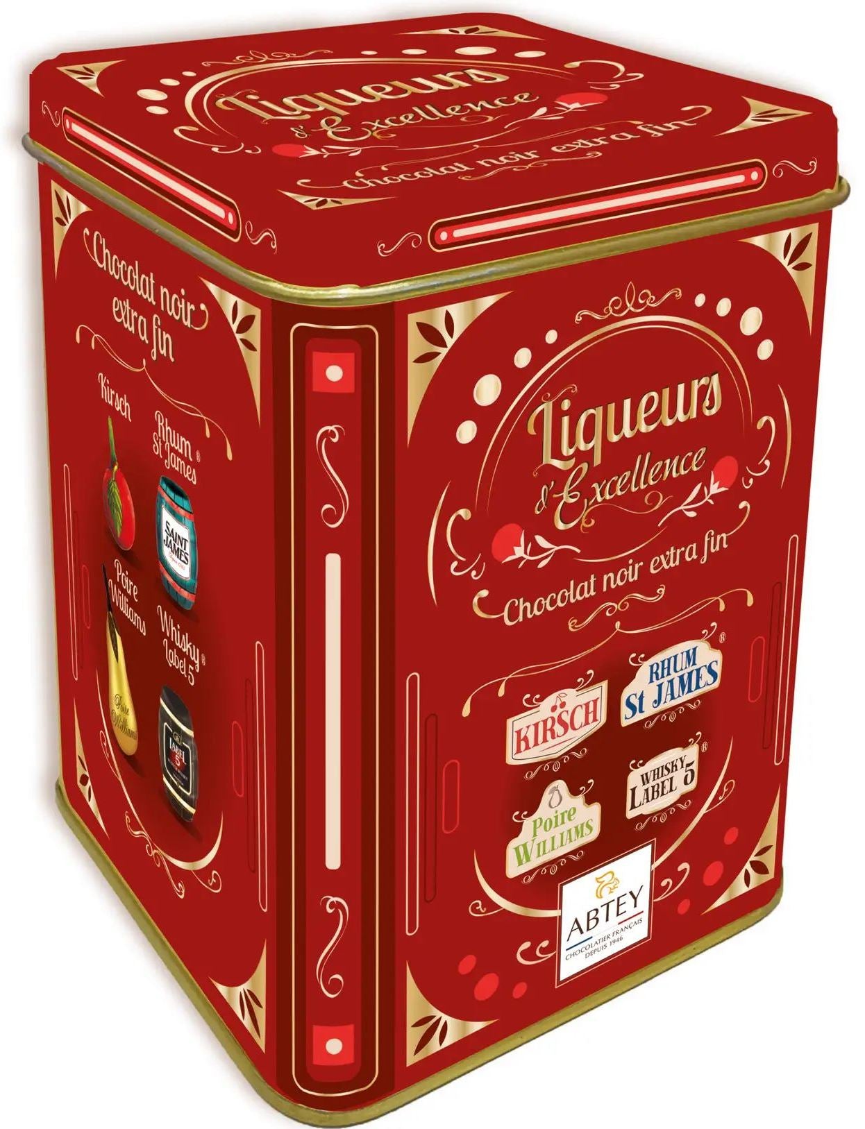 Abtey Liqueurs d'Excellence Premium Liqueur Chocolates in Tin, 250 g