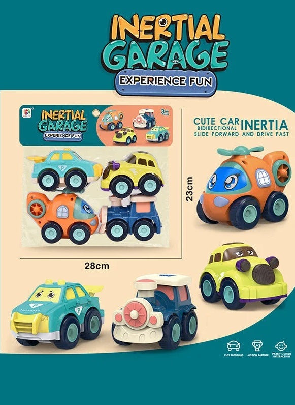 647A Inertia Garage City Vehicle Set in Bag, 4 pcs