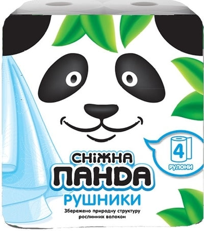 Snizhna Panda Paper Towels, 4 Rolls