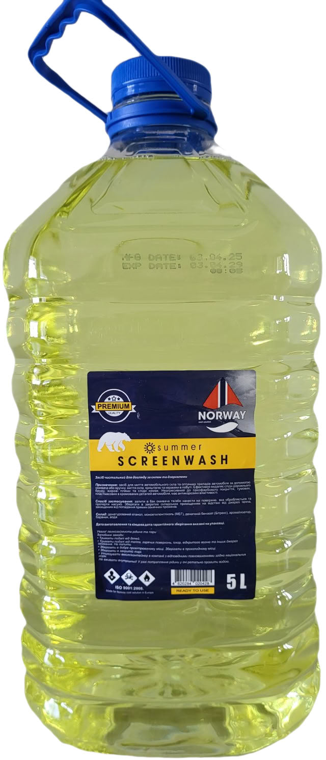 Norway Summer Car Windshield and Mirror Washer Fluid, 5 L