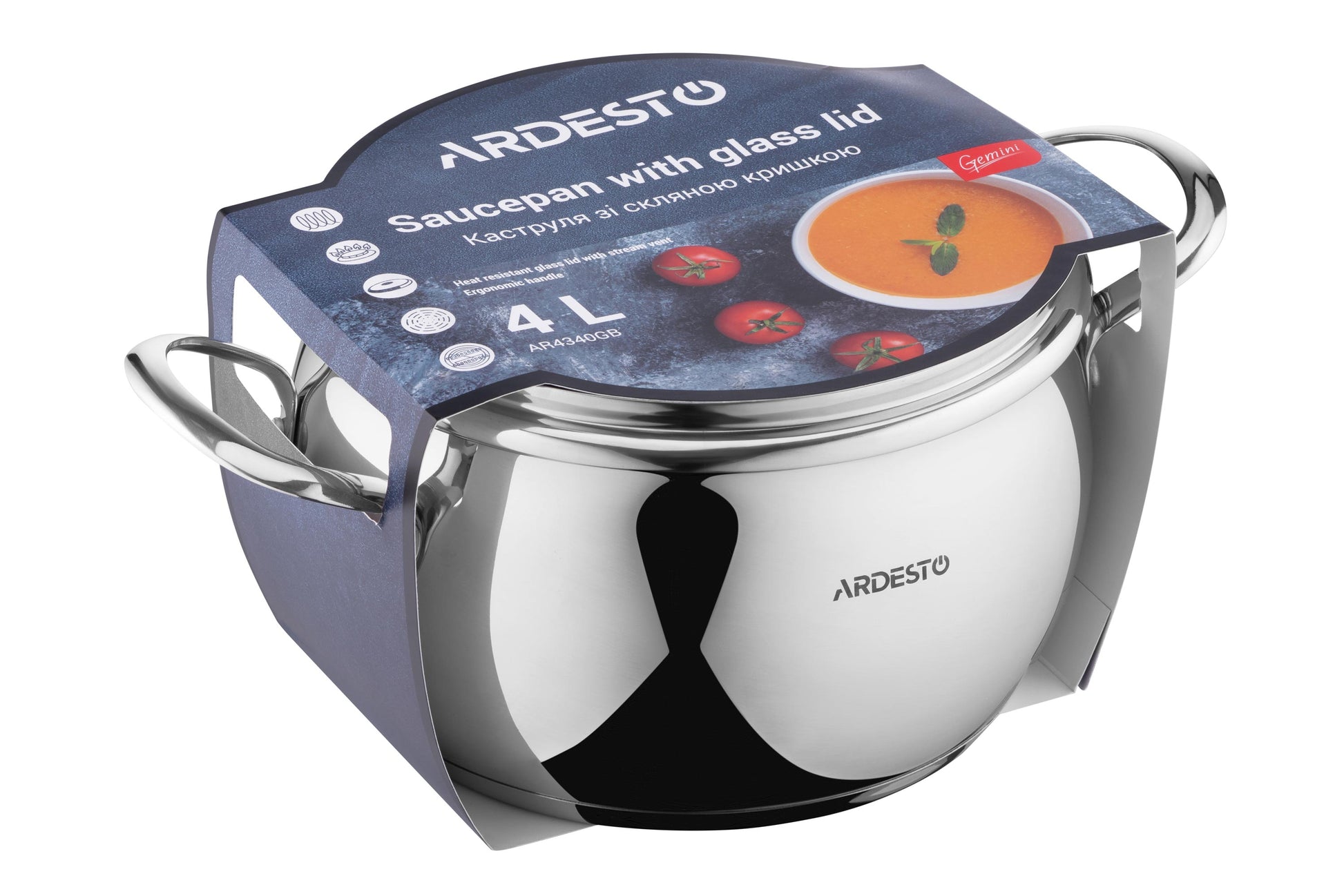 Ardesto Gemini Liguria AR4340GB Pot, 20 cm, 4 L - Image 4