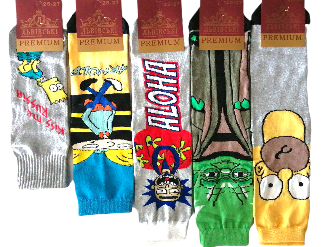 Lvivski Premium Cartoon Socks, Size 25-27