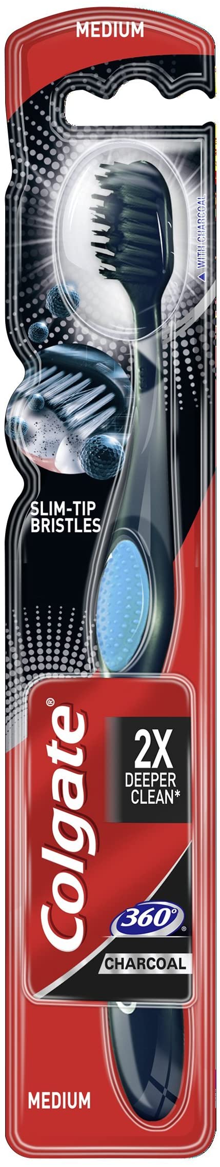 Colgate 360 Charcoal Medium Toothbrush