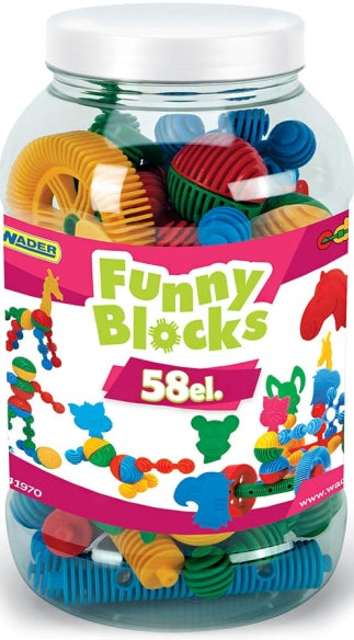 Wader Funny Blocks 41970 Building Set, 58 Pieces