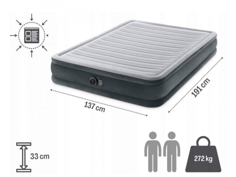 Intex 67770 Double Air Bed Mattress, 152 x 203 x 33 cm - Image 4