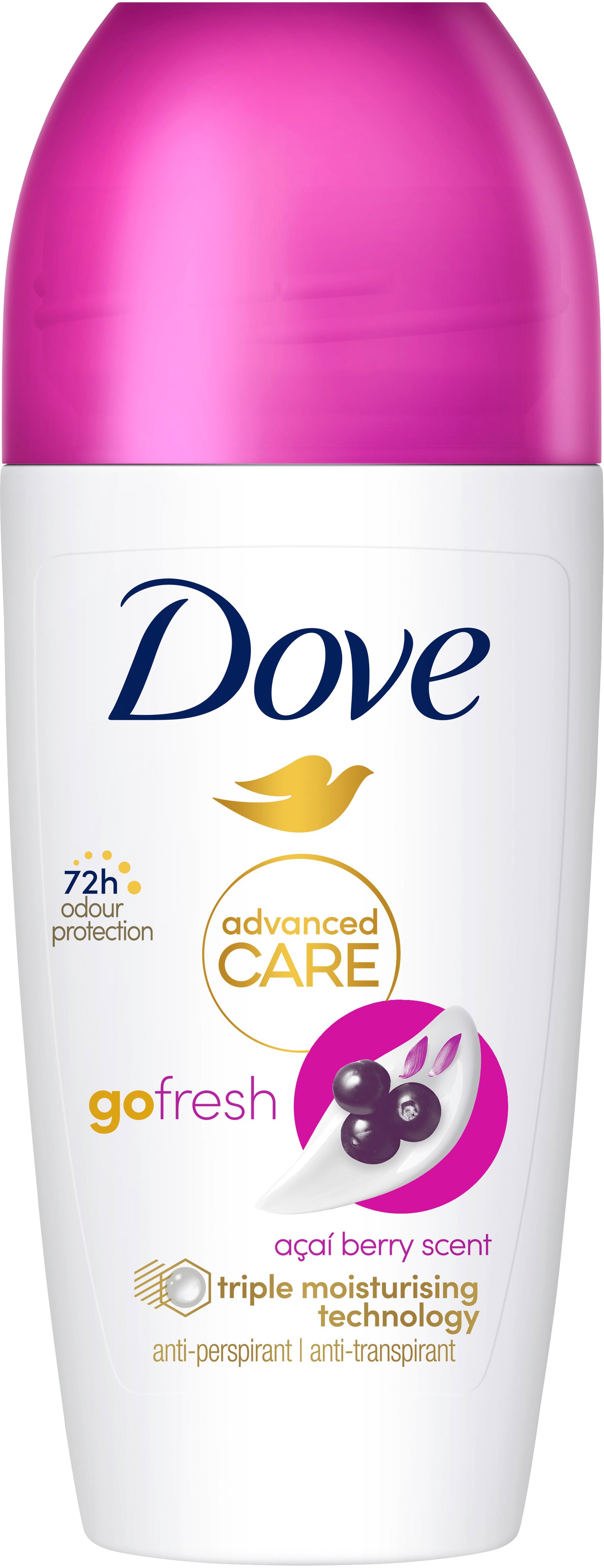 Dove Go Fresh Acai Berries Women's Roll-On Antiperspirant, 50 mL