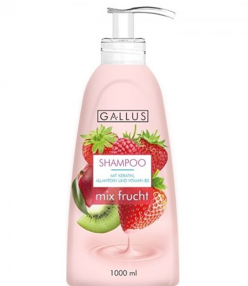 Gallus Mixed Fruit Shampoo with Pump, 1000 mL