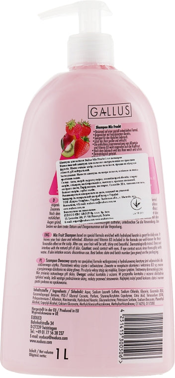 Gallus Mixed Fruit Shampoo with Pump, 1000 mL - Image 3