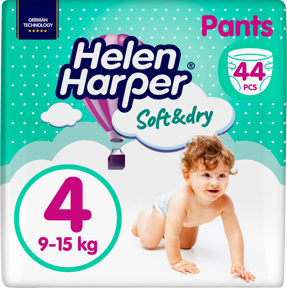 Helen Harper Soft & Dry Maxi Size 4 Baby Pull-Up Diaper Pants, 9-15 kg, 44 pcs