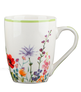 Vittora Ivory Wildflowers Ceramic Cup VT-C-128340, 340 mL
