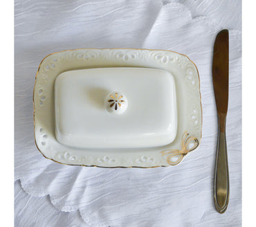 Kameliya 22506 White Bow Butter Dish - Image 2