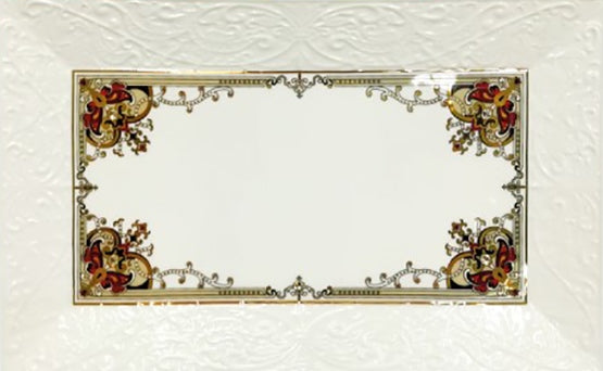 S&T 9709-3 Laura Rectangular Porcelain Serving Dish, 25.7 x 15.2 cm