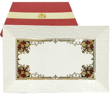 S&T 9709-3 Laura Rectangular Porcelain Serving Dish, 25.7 x 15.2 cm - Image 2
