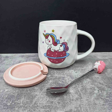 S&T 20623 Baby Unicorn Mug with Lid & Spoon, 400 mL - Image 2