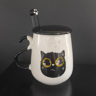 S&T 20628 Cats Mug with Lid & Spoon, 440 mL - Image 2