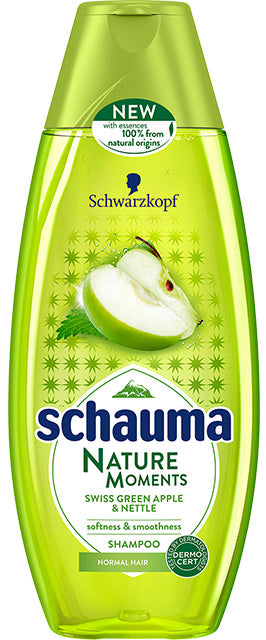 Schauma Nature Moments Swiss Green Apple and Nettle Shampoo, 400 mL