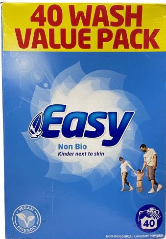 Easy Non-Bio Laundry Detergent Powder for Baby Clothes, 40 Loads, 2.72 kg