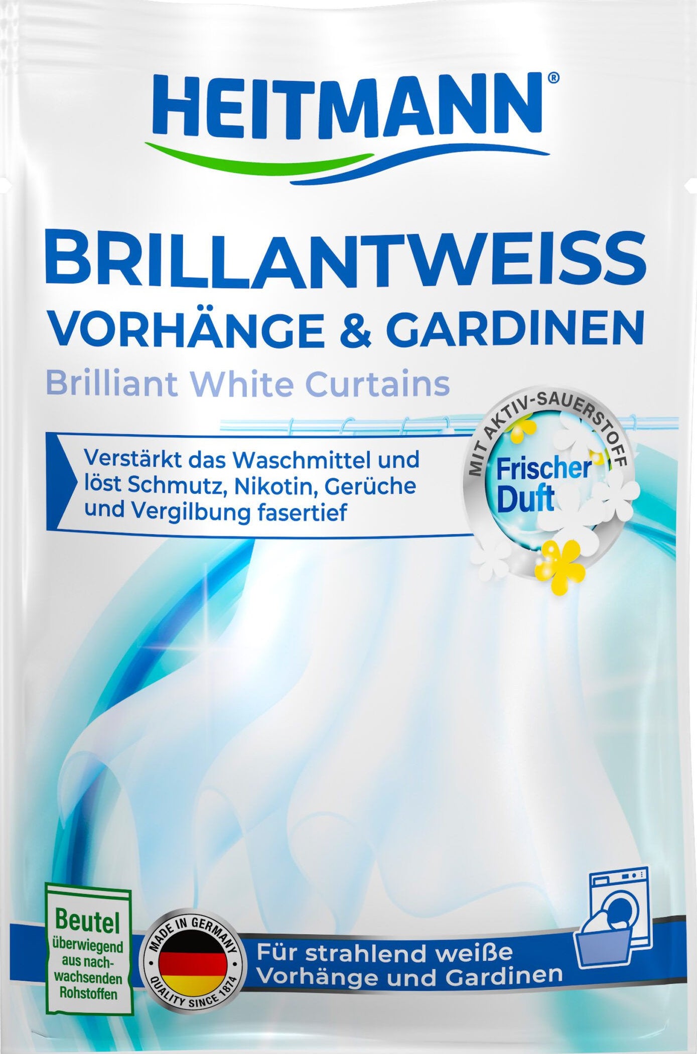 Heitmann Brilliant White Laundry Detergent Powder for Curtains & Tulle, 50 g