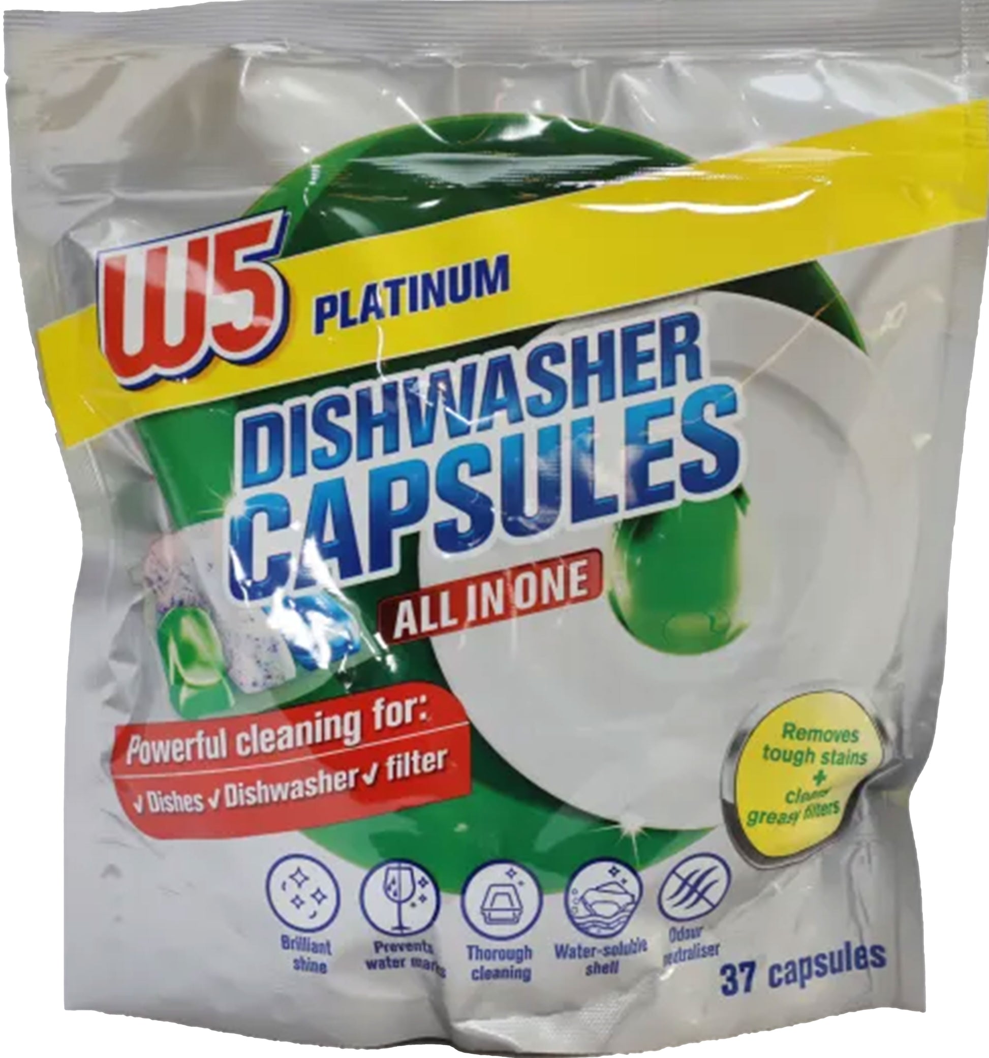 W5 Platinum Dishwasher Tablets, 37 pcs (Price per 1 pc) - Image 2