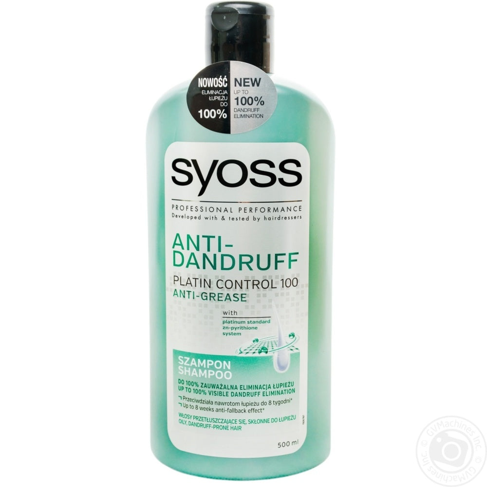 SYOSS Anti-Dandruff Platin Control 100 Anti-Grease for Oily, Dandruff-Prone Hair Shampoo, 500 mL