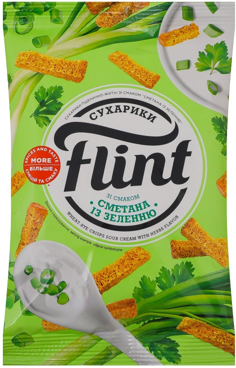 Flint Sour Cream & Herbs-Flavored Wheat-Rye Croutons, 60 g