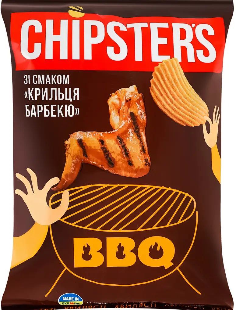 Chipster's BBQ Wings-Flavored Chips, 95 g