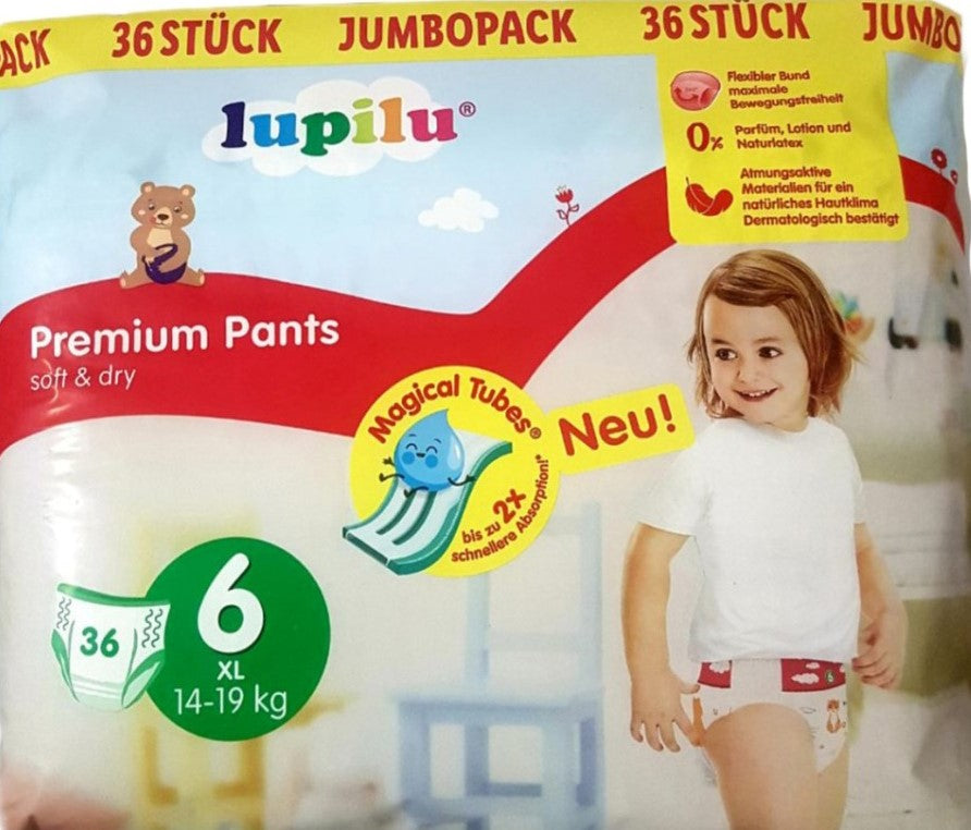 Lupilu Premium Soft & Dry 6 (14-) Baby Pull-Up Diaper Pants, 36 pcs, 19 kg
