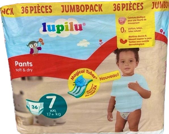 Lupilu Soft & Dry 7 (17+ kg) Baby Pull-Up Diaper Pants, 36 pcs