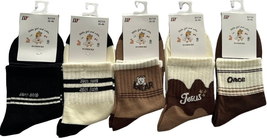 Ecosocks B2724 Women's Crew Socks, Size 36-40