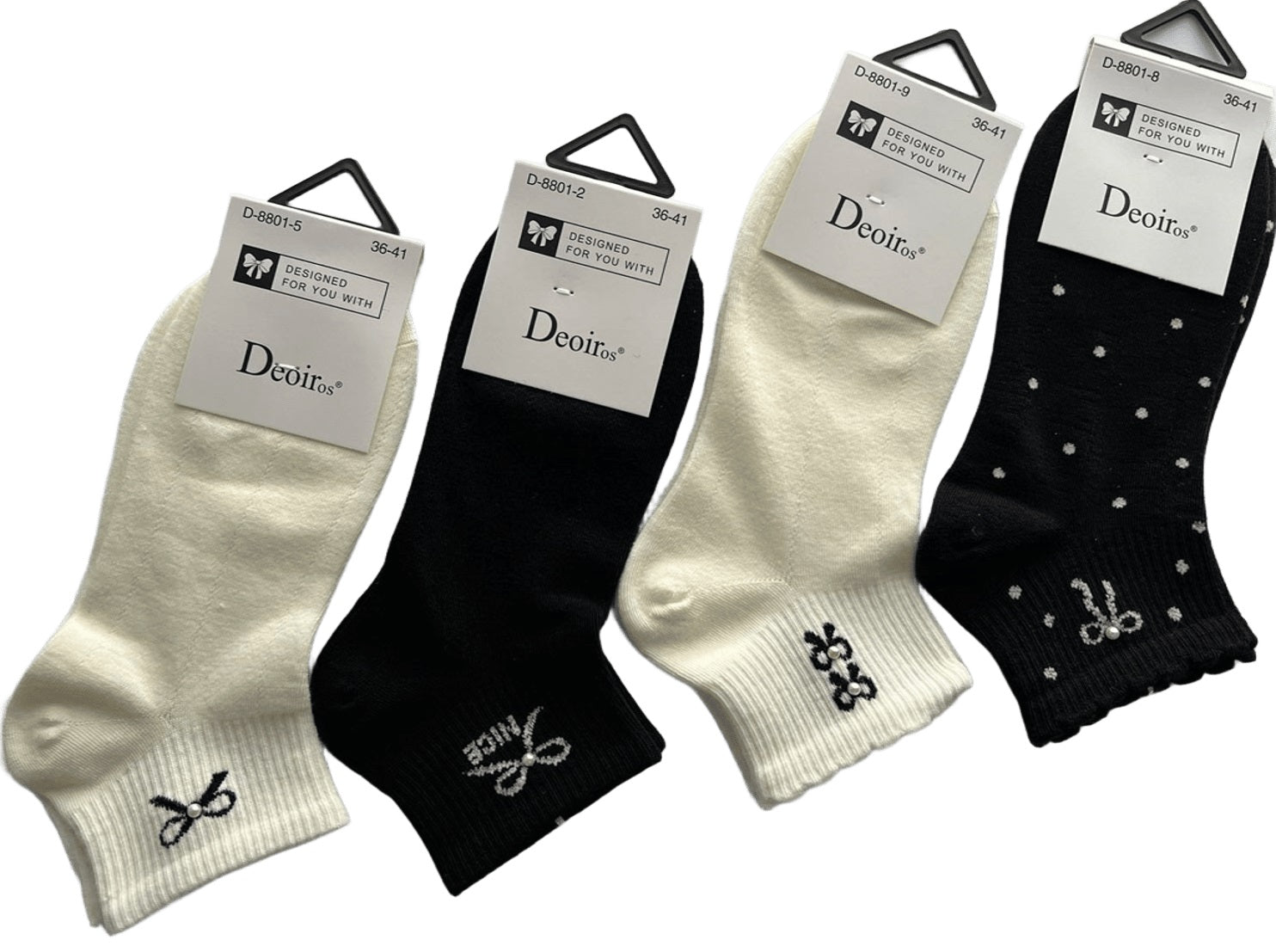 Deoiros D-8801 Women's Low-Cut Socks, Size 36-41