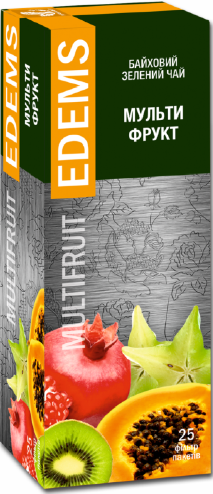 Edems Multifruit Green Tea, 25 Tea Bags, 42.5 g