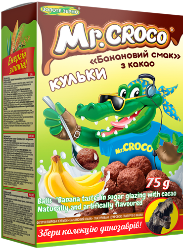 Mr. Croco Banana & Cocoa Cereal Balls, 75 g