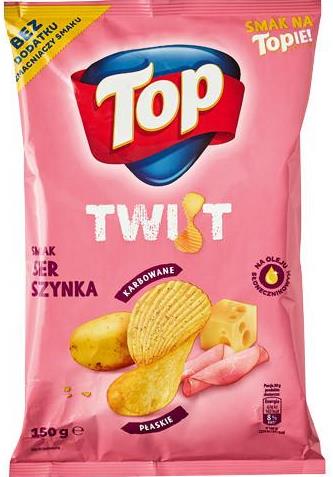 Top Twist Cheese & Ham Potato Chips, 150 g
