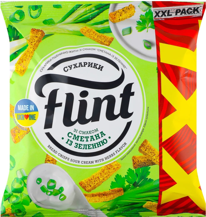 Flint Sour Cream & Herb-Flavored Wheat & Rye Croutons, 140 g