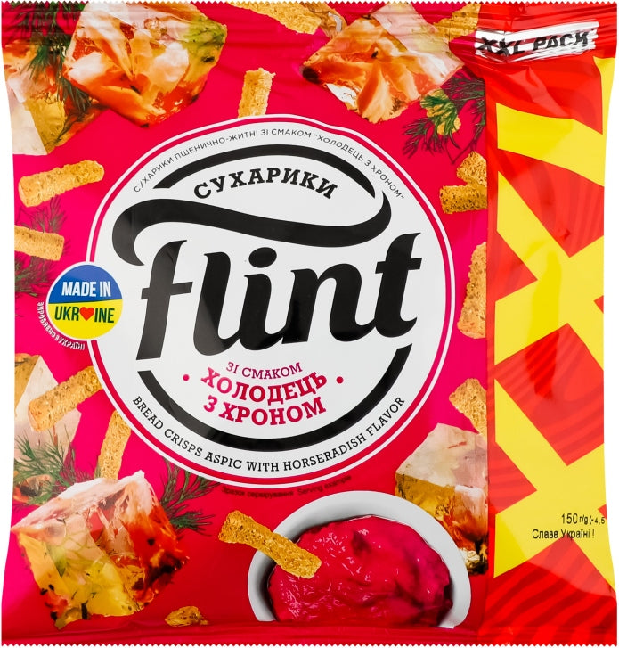 Flint Aspic & Horseradish-Flavored Wheat & Rye Croutons, 140 g