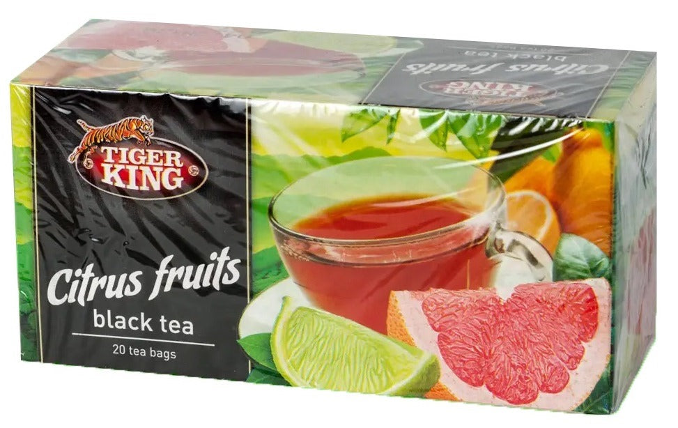 Tiger King Citrus Fruits Black Tea Bags, 20 pcs