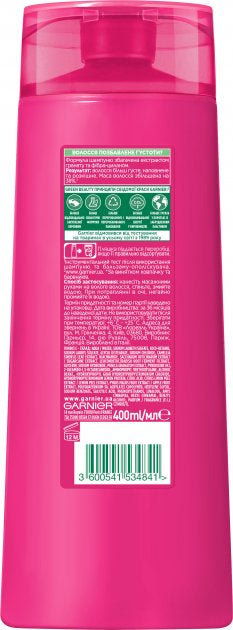 Garnier Fructis Thick & Luxurious Shampoo for Hair Lacking Density, 400 mL - Image 2
