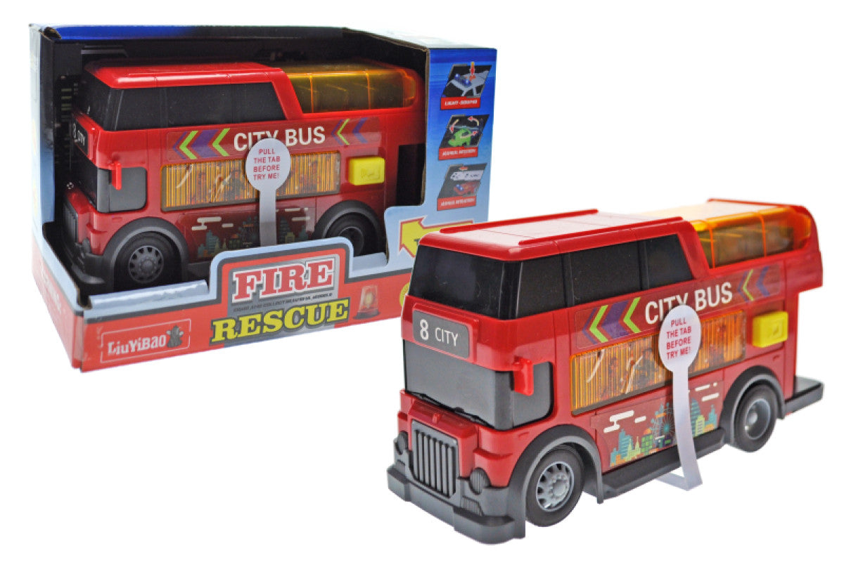 2022 F Friction-Powered Bus Toy with Sound & Lights
