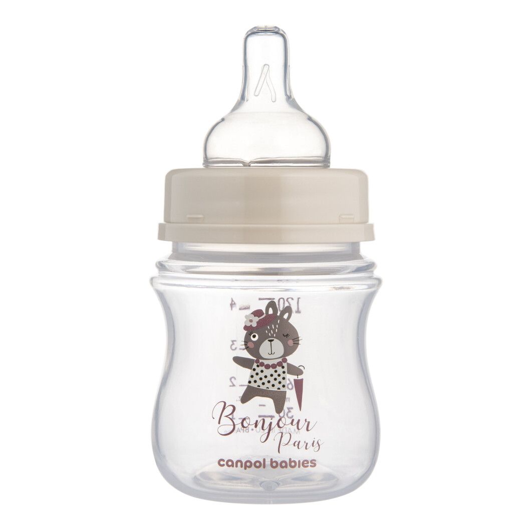 Canpol Babies 35/231 Pink EasyStart Bonjour Paris Wide-Neck Anti-Colic Baby Bottle, 120 mL - Image 2