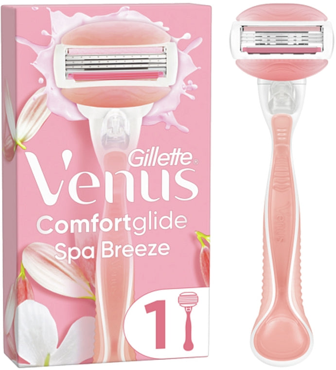 Gillette Venus Comfortglide Spa Breeze 3-Blade Women's Razor with 1 Cartridge - Image 2