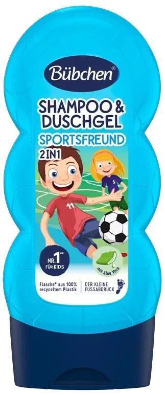 Bubchen Sports Friend Kids' 2-in-1 Shampoo & Shower Gel, 230 mL