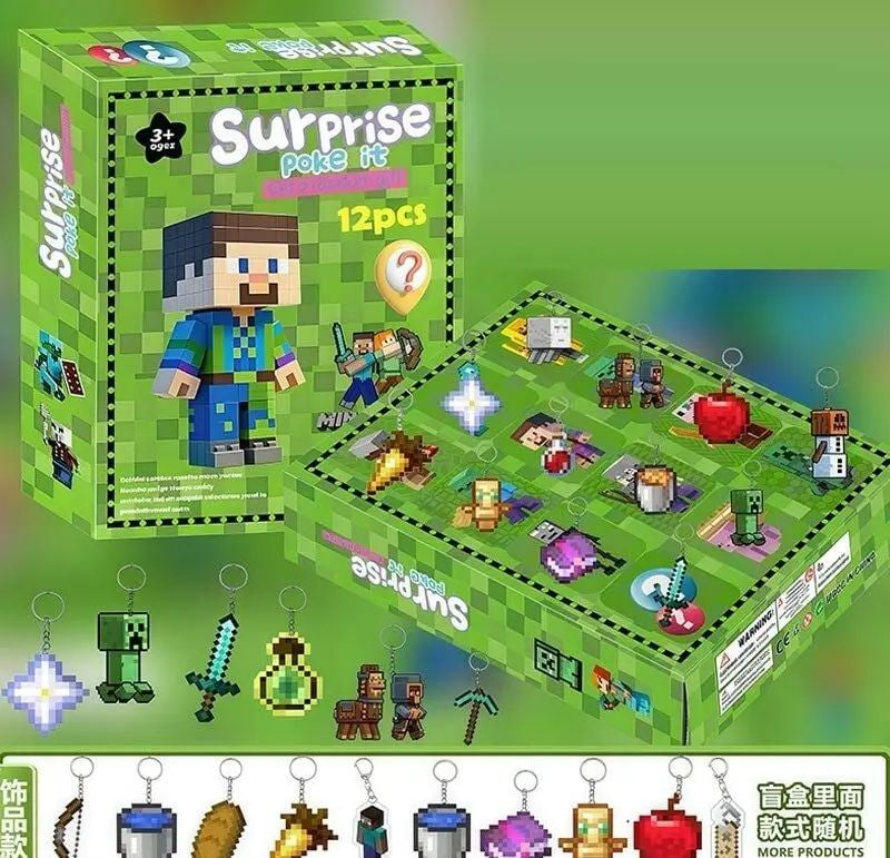 LZMH 12-011 B1 Minecraft Advent Calendar Character Set, 12 Windows