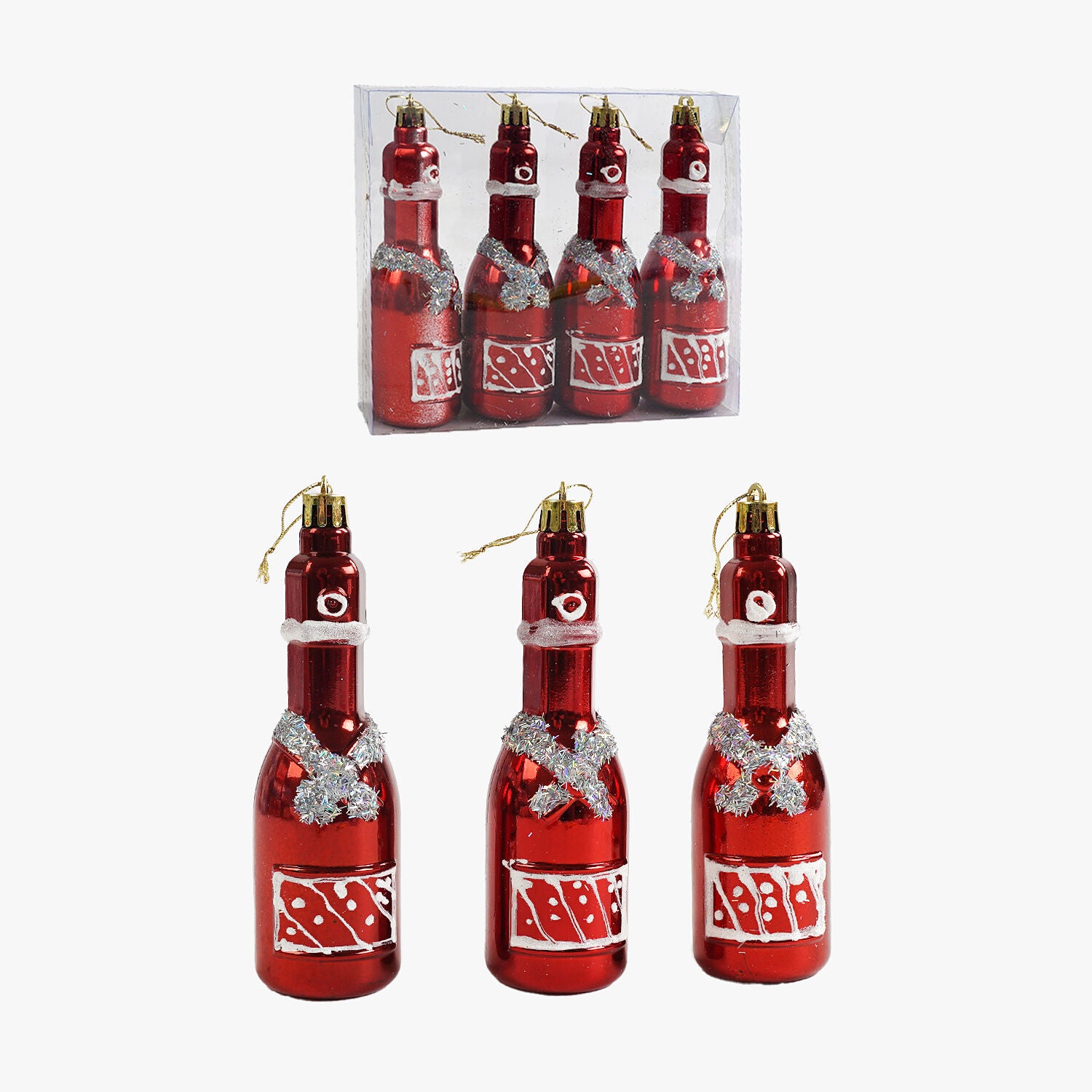 C 67202 Christmas Ornament Set in Blister Pack, 4 pcs