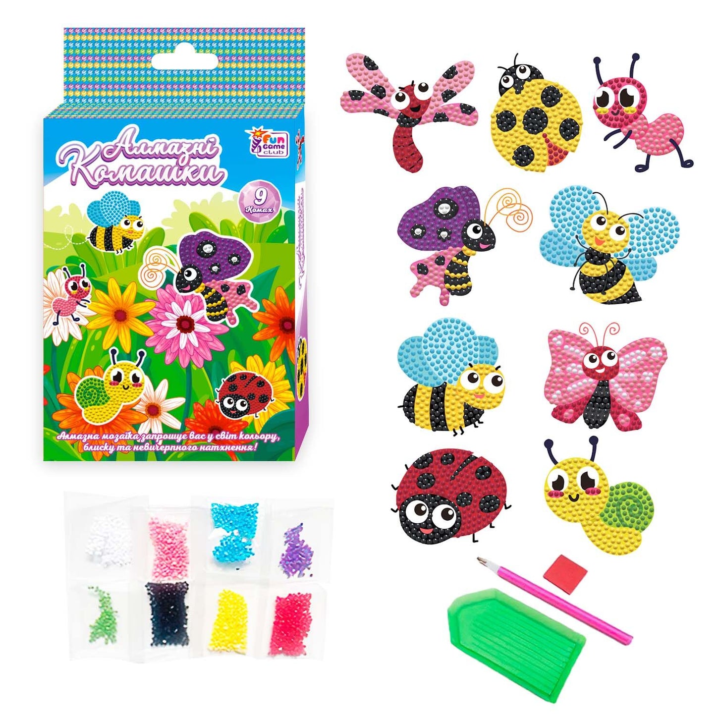 4 Fun Game Club 56169 Bugs Diamond Stickers