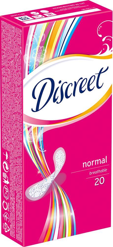 Discreet Normal Panty Liners, 20 pcs