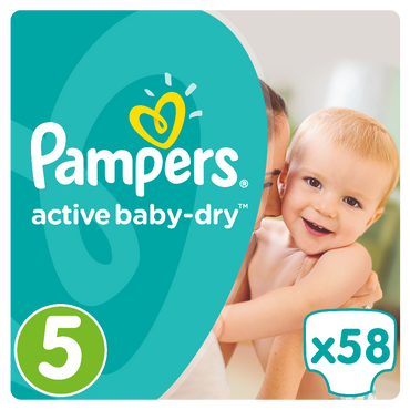 Pampers Active Baby-Dry Size 5 Baby Diapers, 58 pcs, 11-18 kg - Image 2