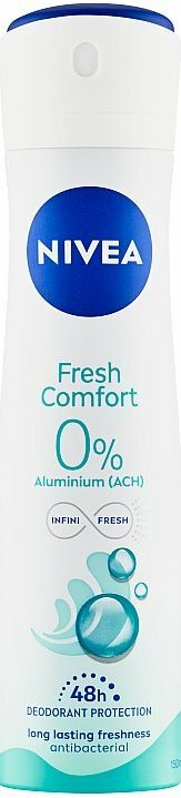 Nivea Fresh Comfort 0% Women's Antiperspirant Deodorant Spray, 150 mL