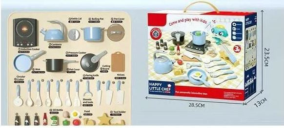 219-3 XA Kitchenware Set with Battery-Operated Stove, Light & Sound, 31 pcs - Image 2