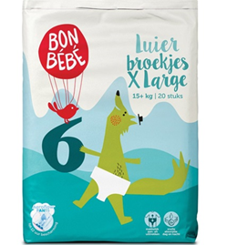 Bonbebe Size 6 Baby Pull-Up Diaper Pants, 20 pcs, 15+ kg
